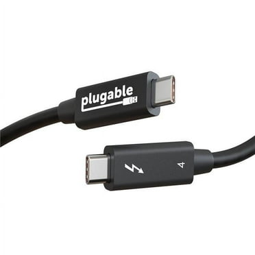 Plugable Thunderbolt 4 Cable [Thunderbolt Certified] 3.2ft USB4 Cable with 100W Charging, Single 8K or Dual 4K Displays, 40Gbps Data Transfer, Compatible with Thunderbolt 4, USB4, Thunderbolt 3, USB-C
