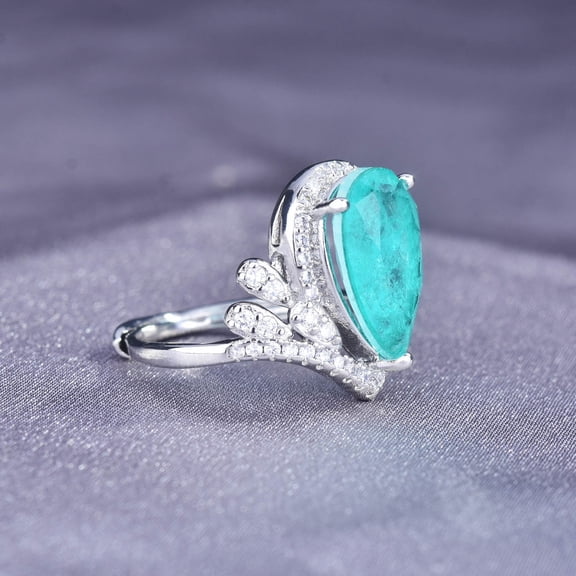 Copper Crown Ring With Crystal Simulated Stones Adjustable