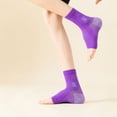 thumbnail image 3 of 3Pair Neuropathy Socks Toeless Compression Socks Breathable Comfortable Ankle Socks Relief Athletic Socks For Arch & Heel,Unisex/Purple/S, 3 of 6
