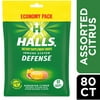 HALLS Defense Assorted Citrus Vitamin C Drops, Economy Pack, 80 Drops