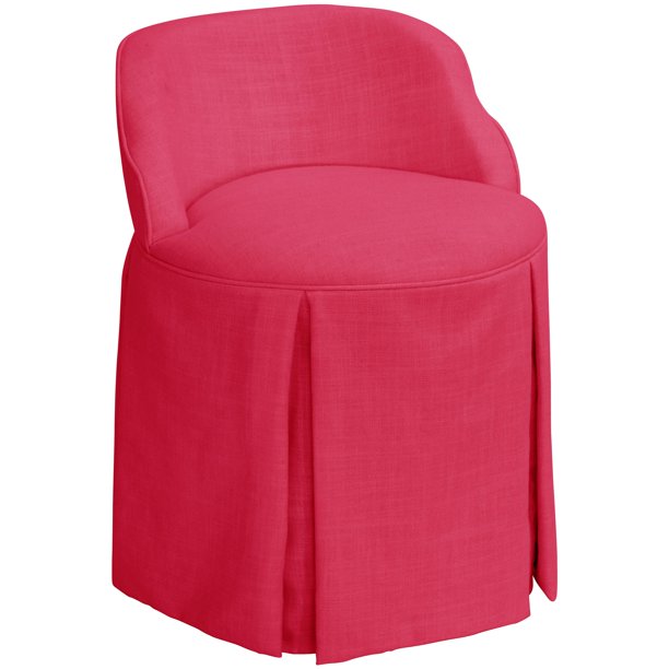 Makeup vanity stool chair cushion cover floral pattern hollow bench cover. skyline furniture skyline linen fuchsia vanity chair