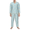 thumbnail image 3 of Hirioo Daisies Flowers for Men's Pajama Sets 2 Piece Pjs Men's Long-Sleeved Pajama Set Button Down Sleepwear,S-XXL-X-Large, 3 of 7