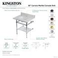 thumbnail image 4 of Kingston Brass KVPB3030MBSQB8 Templeton 30" Rectangular Brass, Marble Console Bathroom, 4 of 4