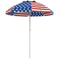 Outsunny 5.7’ Outdoor Beach Umbrella with American National Flag Design