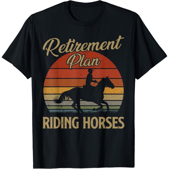 Playful Comfort Tee - Retirement Plan Riding Horses Horse Lover Gift Vintage Retro T-Shirt