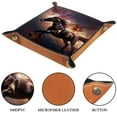 thumbnail image 3 of Women Girls Leather Square Dish Trinket Plate Jewelry Tray for Mothers Day Birthday Gift, Space Brown Horse, 3 of 6