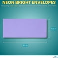 thumbnail image 2 of 1InTheOffice EasyClose Neon Brights Color Envelopes, #10, Assorted, 4 1/8"H x 9 1/2"W, 50/Pack (Assorted Neon Brights), 2 of 5