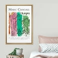 thumbnail image 3 of PixonSign Framed Canvas Print Wall Art Marc Chagall Forest Animal Watercolor Pastel Classic Vintage Illustrations Fine Art Decorative Multicolor for Living Room, Bedroom, Office - 24"x36" NATURAL, 3 of 5