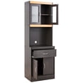 thumbnail image 2 of Pemberly Row Kitchen Cabinet 1 Drawer and Space for Microwave in Black/Beige, 2 of 4