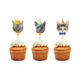 48pcs Simulation Cat Cake Toppers Cat Birthday Party Cake Picks Pet ...