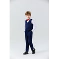 thumbnail image 4 of Wehilion Boy Slim Fit Suit Kids Formal Suits for Boys Jacket Vest Pants and Shirt Set,Navy, 4 of 5