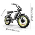 thumbnail image 4 of YRSG 48V 2*1000W Mountain Off-Road Electric Bicycle For Men Women 20''*4.0 Fat Tires Electric Bike For Adult UL2849,Green, 4 of 8