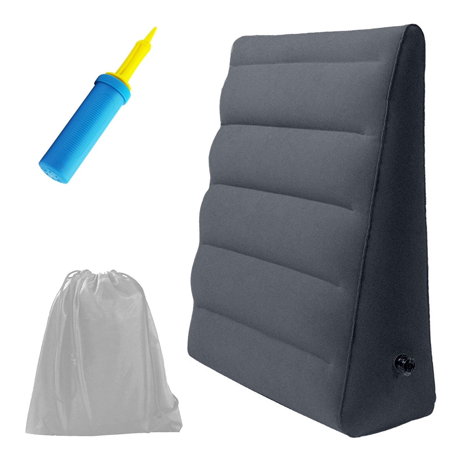 Inflatable Wedge Pillow for Sleeping, Portable Travel Wedge Pillow for Sitting in Bed, Inflatable Wedge Pillows for Travel, Blow Up Wedge Pillow Under Knee Pillow