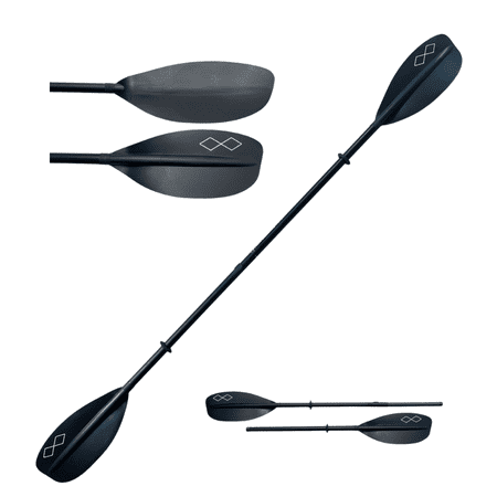 Diamond Lite LeverLock Adjustable Carbon Blend 2-Piece Kayak Paddle, Adjustable Length and Feathering Angle