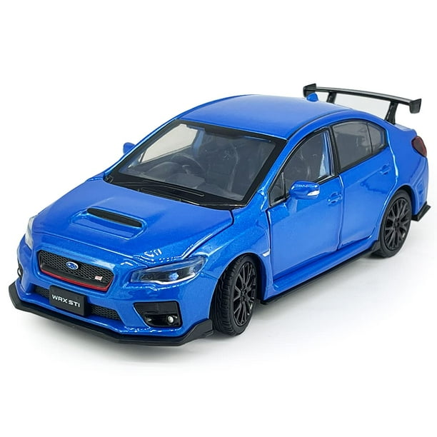 2016 Impreza Wrx Sti S207 Coches modelo fundido a presión Coche de juguete deportivo de carreras Vehículos fundidos a presión de metal para niños a escala 1/32 con luz 4 puertas Capó abierto y maleter