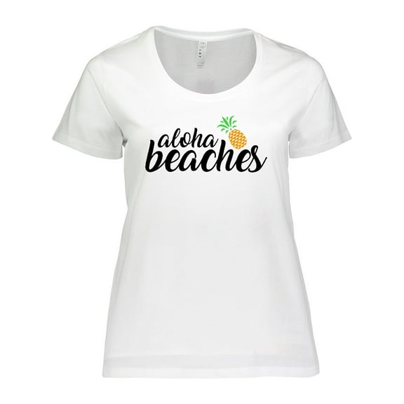 Inktastic Hawaiian Pineapple Aloha Beaches Women's Plus Size T-Shirt