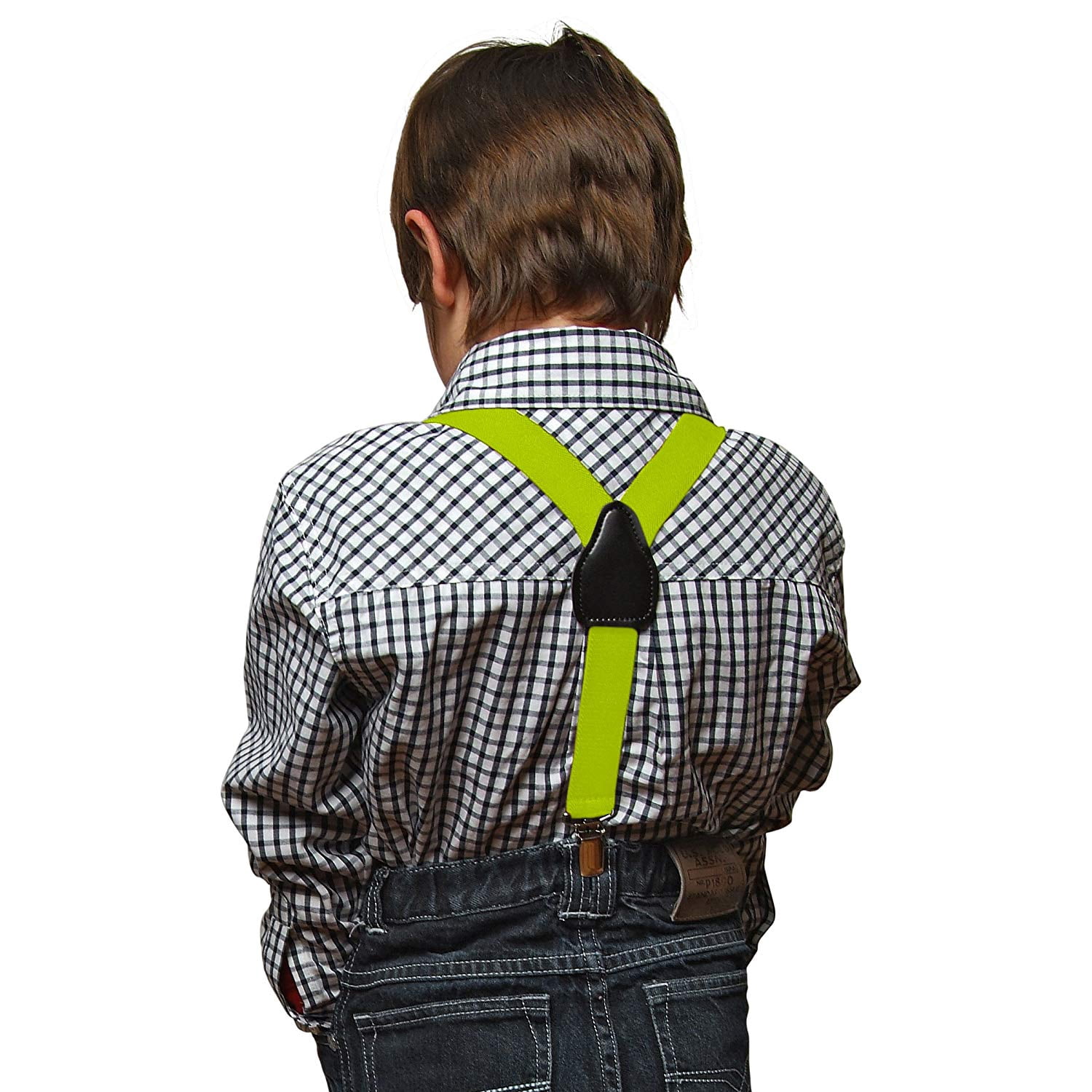Hold’Em Suspender for Kids Boy Polished Clip Genuine Leather Crosspatch, Perfect for Tuxedo