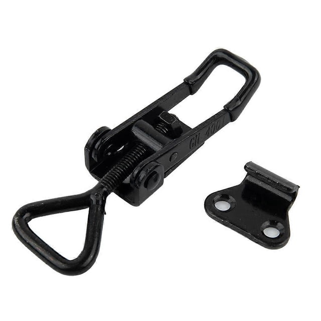 90x27mm Lockers Toggle Clamp Steel Hasp 220lbs Adjustable Black Plated Catch Clip For Lock-free Handle-less Boxe