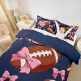 thumbnail image 2 of Castle Fairy Sport Football Bedding, Kawaii Bow Duvet Cover Full, White Red Blue,Navy Blue Reversible,3pcs,1 Duvet Cover and 2 Pillowcases, 2 of 6