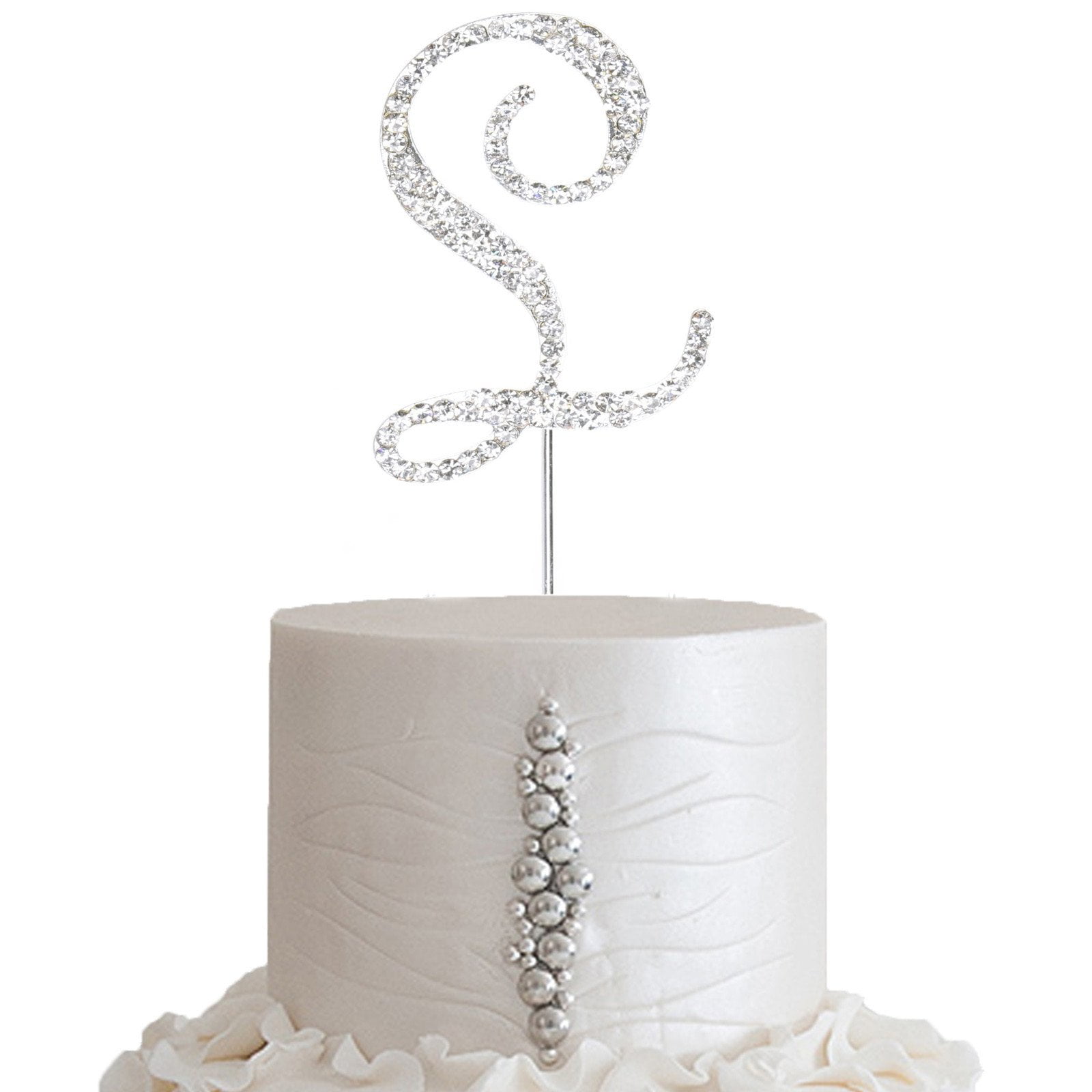 Celebration, Sugarcraft ENGAGEMENT Diamante Cake Topper Pick SPARKLY Silver