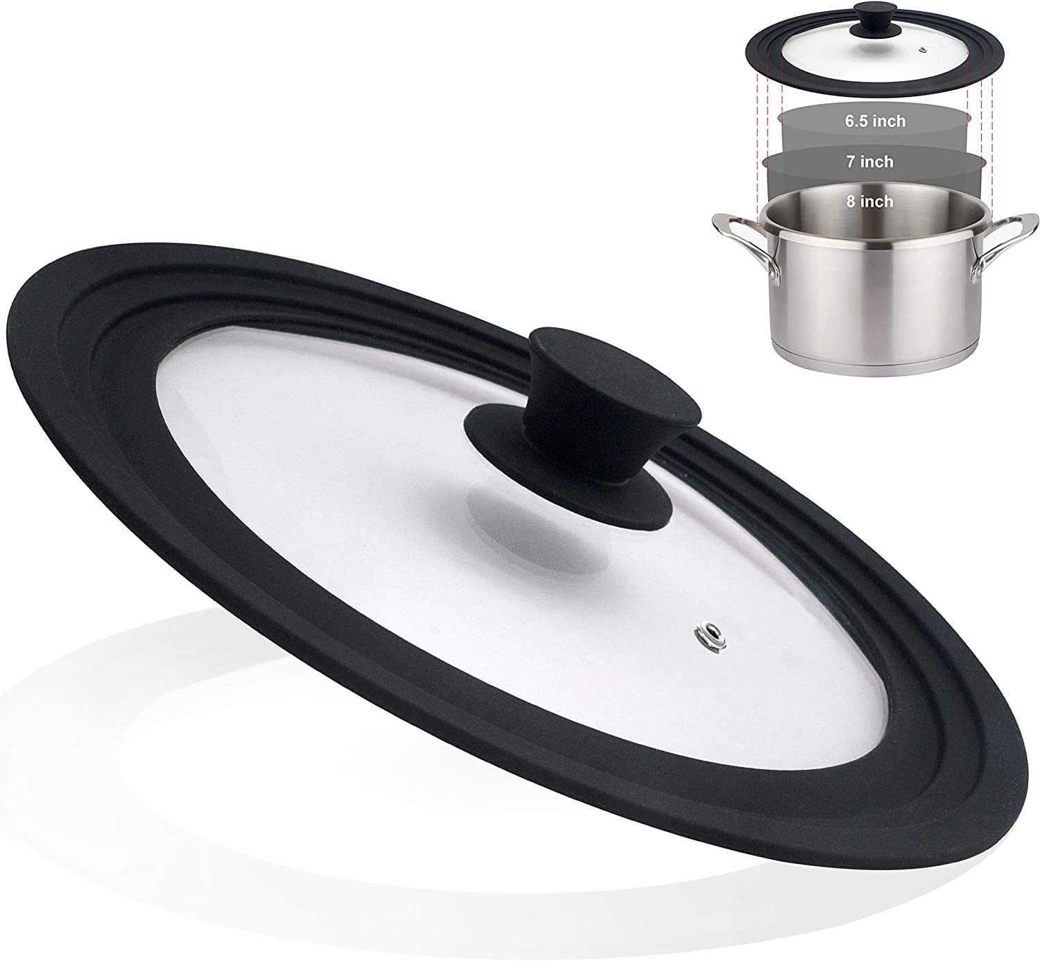 Kepooman Kitchen Universal Silicone Cookware Replacement Lids for Pots & Pans Kepooman Kitchen Universal Silicone Cookware Replacement Lids for Pots & Pans