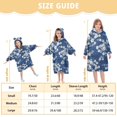 thumbnail image 4 of FORMRS Wearable Blanket Hoodie with Sleeves for Kids Cozy Flannel Sweatshirt, Floral Ocean Waves, 4 of 7