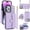 Violet, variant on Allytechgroup for iPhone 12 Pro Max Wallet Case with 5 Cards Holders, Detachable Hand Strap & Shoulder Lanyard RFID Blocking Shockproof Protective Phone Case for Girls Women, Black