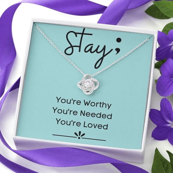 Mental Health Necklace Stay ; Necklace for mental health awareness, gift for her, friendship jewelry