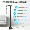 thumbnail image 4 of Healthbazaar Adjustable Folding Tripod Cane for Seniors, Black, Foldable, 4 of 7