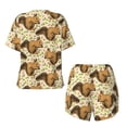 thumbnail image 5 of Picia Cute Squirrel with Green Leaves Pajamas Sets for Women Soft Short-Sleeved Pjs with Lounge Shorts Two Piece Sleepwear-X-Large, 5 of 9