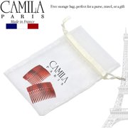 Camila Paris CP2942 French Hair Side Comb, Small Tortoise Shell, French Twist Hair Combs Decorative, Strong Hold Hair Clips for Women Bun Chignon Up-Do Styling Girls Hair Accessories, Made in France