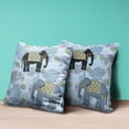 thumbnail image 4 of Amrita Sen Designs CAPL726FSDS-ZP-20x20 20 x 20 in. Two Elephants Suede Zippered Pillow with Insert - Sky, Black & White, 4 of 5