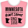thumbnail image 3 of Inktastic Minnesota Awesome Since 1858 Boys or Girls Baby Bib, 3 of 4