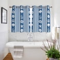 thumbnail image 3 of Navy Blue Striped Coastal Kitchen Curtains Short 54 Inch Length, Nautical Beach Starfish Shell Grommet Top Bedroom Living Room Curtains, Light Filtering Cafe Curtain Drapes 2 Panels Set 84''x54'', 3 of 9