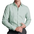 thumbnail image 6 of HISDERN Mens Green Button Down Shirts Formal Collar Long Sleeve Regular Fit Dress Shirt for Wedding, 6 of 11