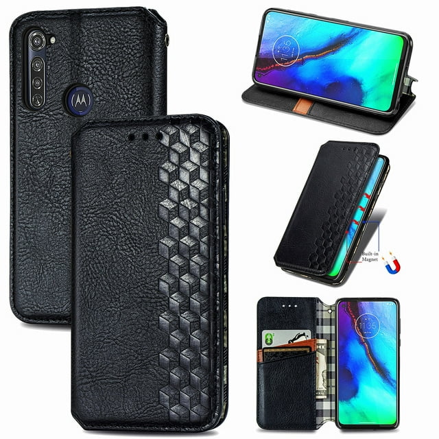 Étui pour Motorola Moto G Pro à Rabat Portefeuille à Rabat Magnétique Protecteur - Noir