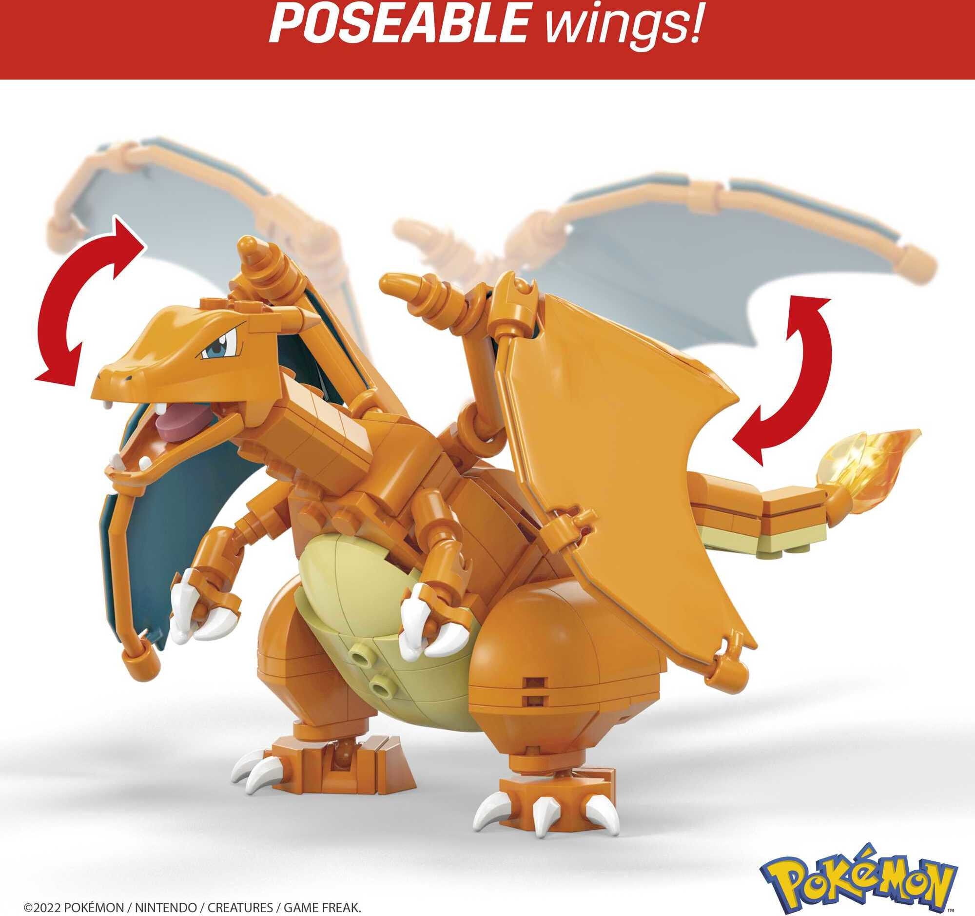 Mega Construx Pokemon Charizard Construction Set with character figures,  Building Toys for Kids 198 Pieces