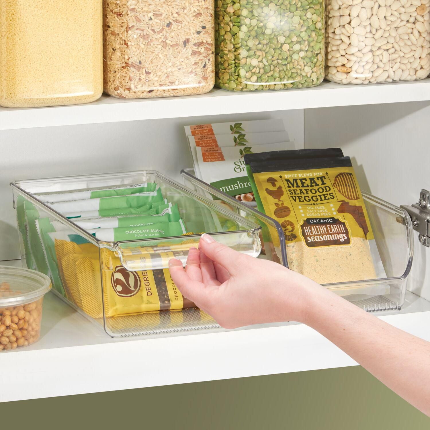 iDesign Linus Clear BPA-Free Plastic Fridge and Freezer Storage Organizer Bin with Handle for Kitchen, Pantry, Office, Bathroom, 11.5" x 6" x 3.5"