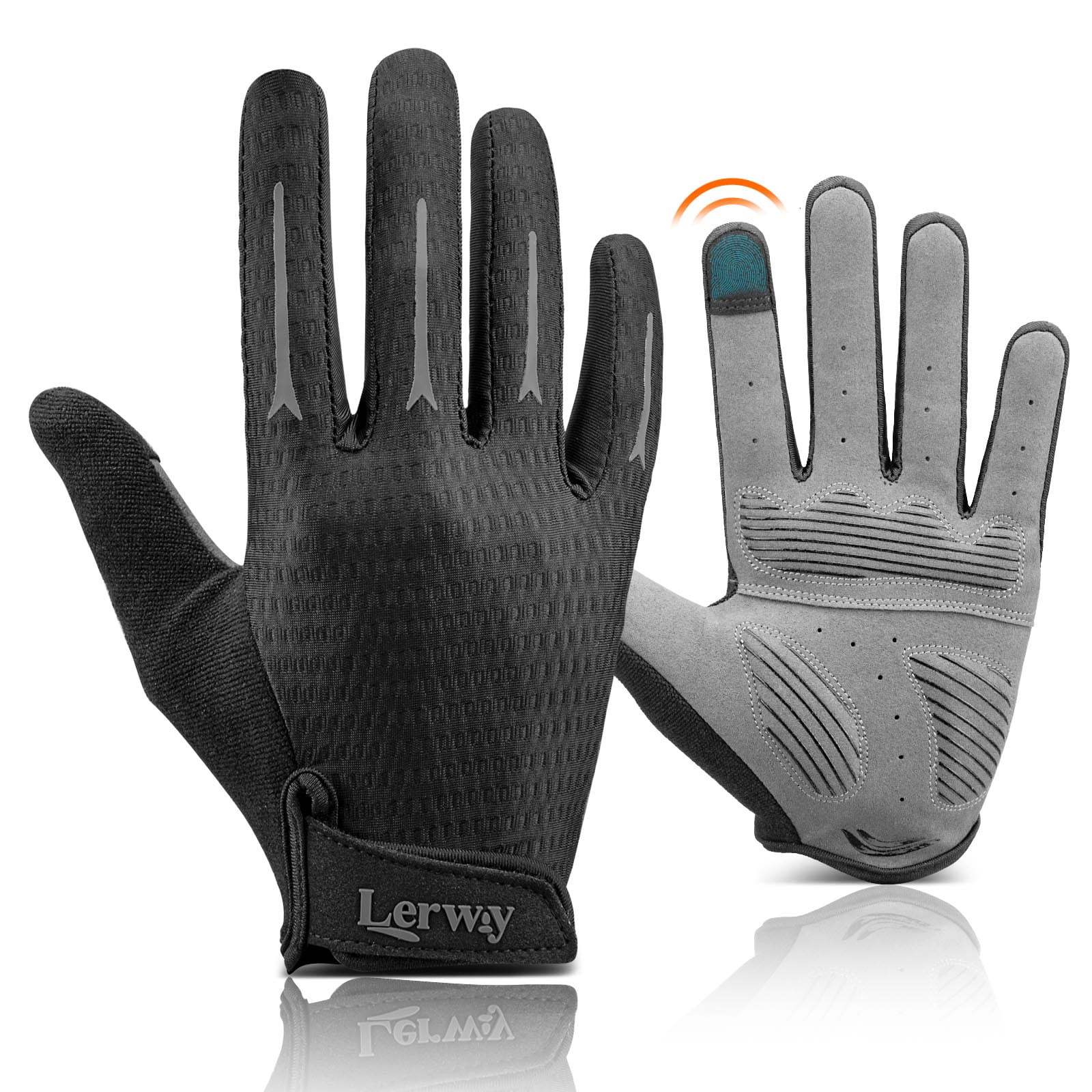 Cycling Gloves Mountain Bike Gloves, LERWAY Lightweight Touch Screen Full Finger Gloves