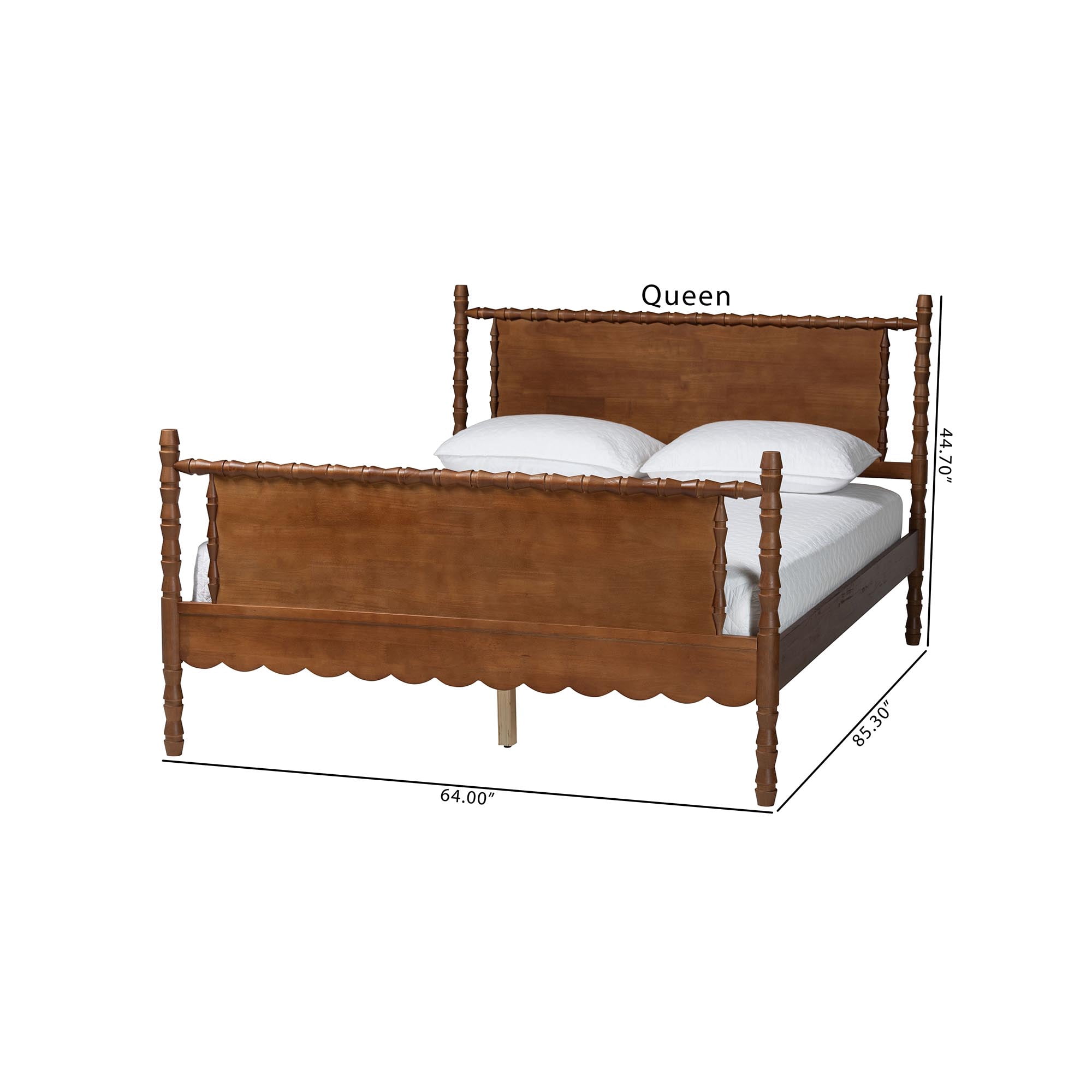 Baxton Studio Danette Modern Platform Bed, Queen, Walnut Brown