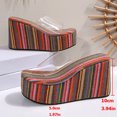 thumbnail image 7 of Rokment Women's Platform Wedges Dress Slip on Sandals Trendy Casual Open Toe Clear Band Chunky High Heels Beach Summer Heeled Walking Slides Slippers Pink Size 9.5, 7 of 7