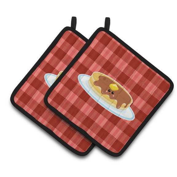 Caroline's Treasures Pancake Face Pair of Pot Holders