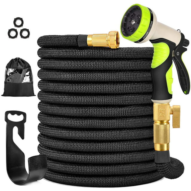 100Ft Garden Hose Water Hose with Spray Nozzle Holder