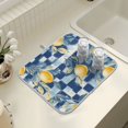 thumbnail image 4 of Yayeee Dish Drying Mat for Kitchen Counter 16" x 18" Microfiber Super Absorbent Coffee Decorative Pad, Retro Plaid Lemon, 4 of 9