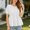 White, variant on Womens Short Sleeve Blouse, Crew Neck Puff Sleeve with Pleated Detail Black M
