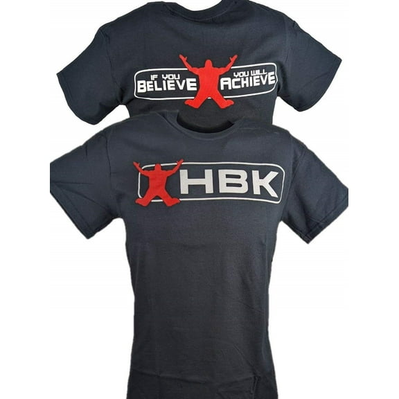 Shawn Michaels HBK Believe It Achieve It Black T-shirt Mens S