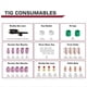 thumbnail image 3 of Kit de 49 Accesorios para Antorcha de Soldadura TIG, Boquilla de Alúmina, Cuerpo de Pinzas, Lente Corta, 12 Vasos de Vidrio y Consumibles., 3 of 5
