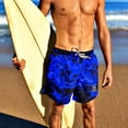 thumbnail image 2 of Black & Blue Marble Swirl Swim Trunks, 2 of 9