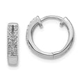 thumbnail image 2 of 14K White Gold Diamond Hinged Round Hoop Earrings (0.096Ct), 2 of 5