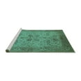 thumbnail image 2 of Ahgly Company Machine Washable Indoor Rectangle Oriental Turquoise Blue Traditional Area Rugs, 2' x 5', 2 of 4